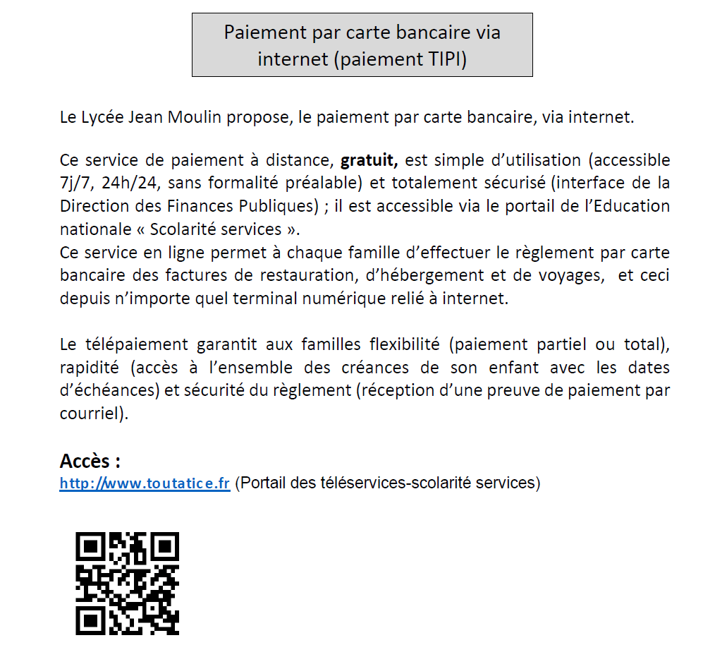 carte bancaire lycée