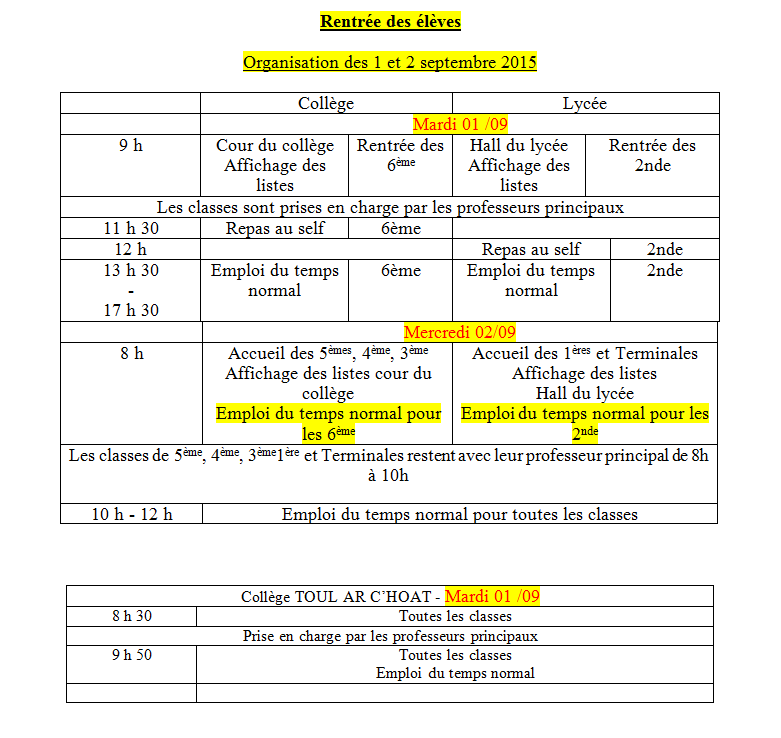 rentrée 2015