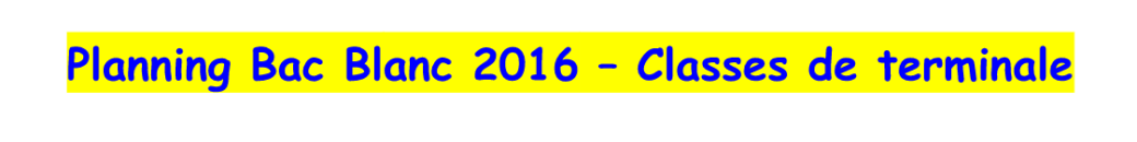 bac blanc Terminales
