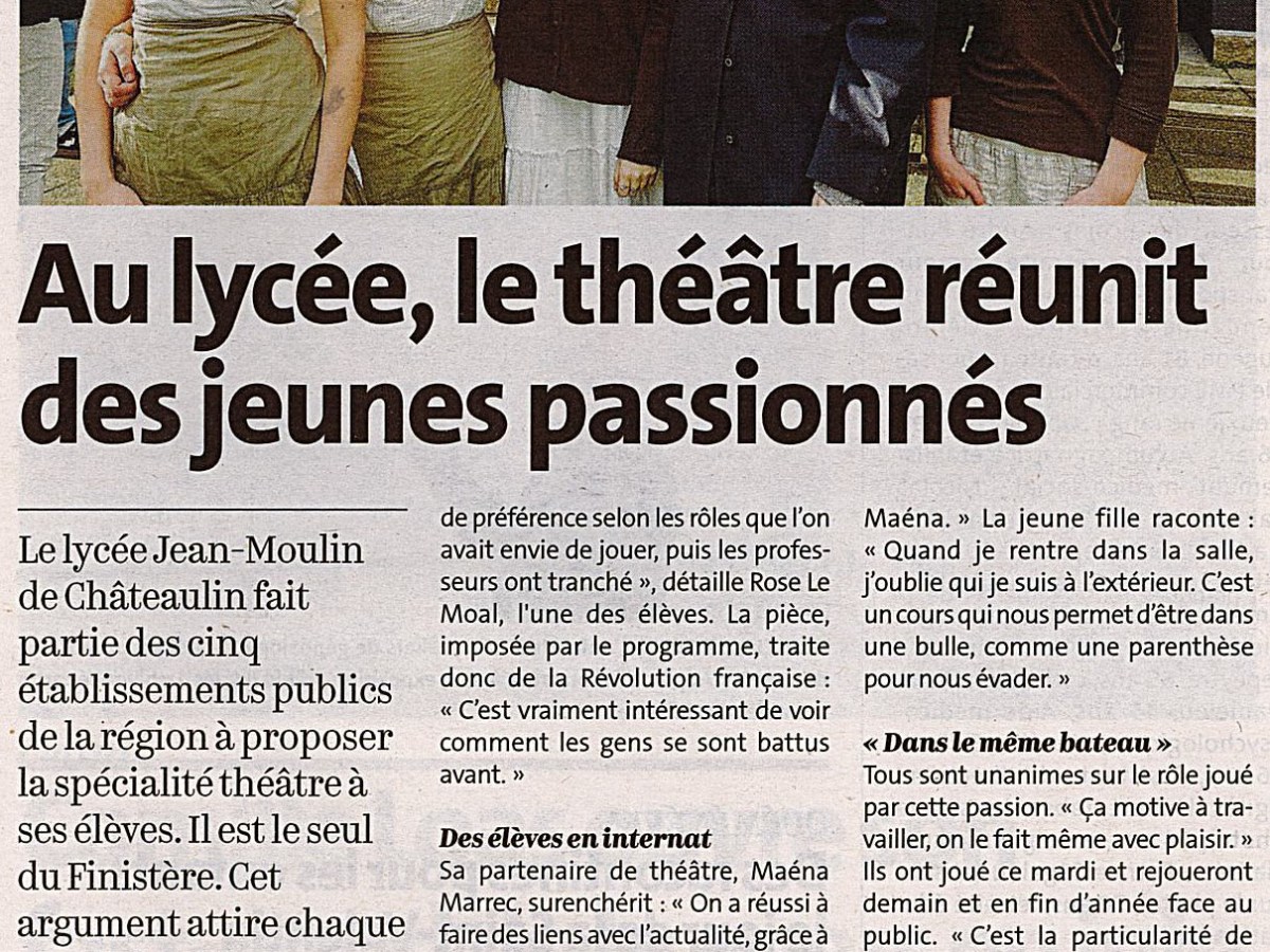 Coup de projecteur sur l&rsquo;option&nbsp;théâtre